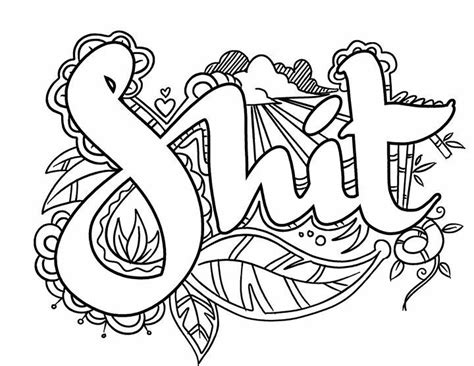 Most coloring pages usually contain a mandala, animal, or cool design to go along with the swear word or snarky language. Pin on curse words coloring