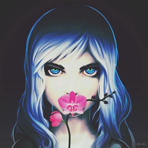 Anime art aesthetic anime blue drawings kawaii anime anime wallpaper anime scenery anime drawings drawings art. Wallpaper : face, illustration, anime girls, artwork, DeviantArt, blue, cartoon, black hair, fan ...