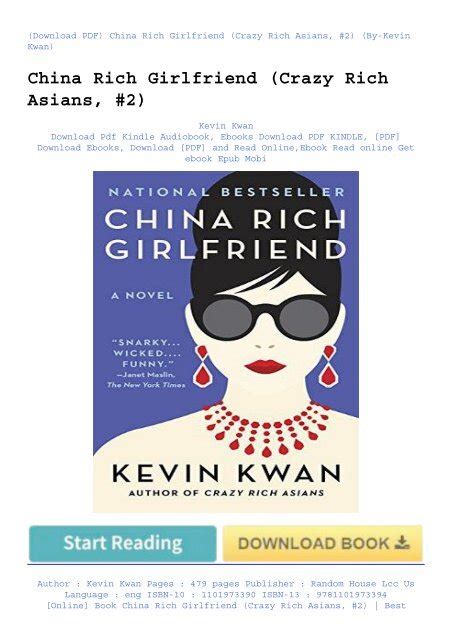 Crazy rich asians is thriller, romantic and fiction novel which plots the story of a young couple who are going together in the summer. Crazy rich asian book 2 pdf > dobraemerytura.org