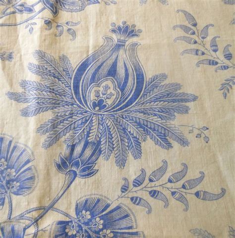 Buy linen upholstery fabrics online for upholstery and loose covers. Antique19thc French Blue White Indienne Floral Toile ...