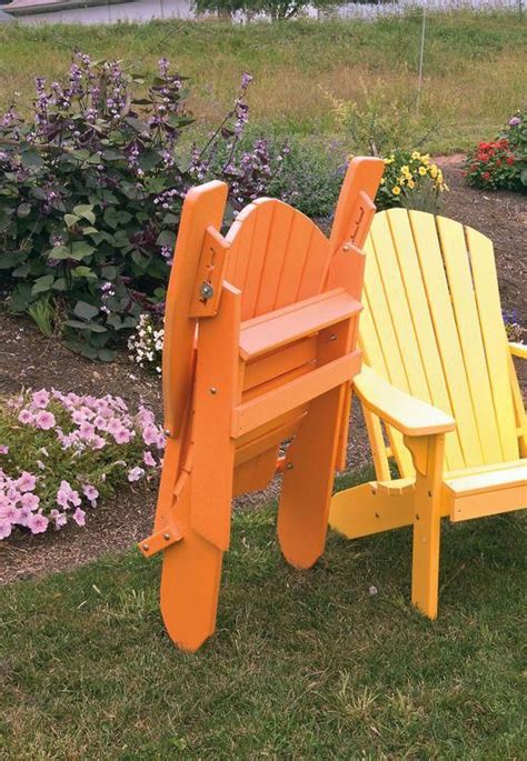 These handy personalized camp chairs collapse to fit in a carrying bag. Polywood Adirondack chair - folding & reclining. Brightly ...