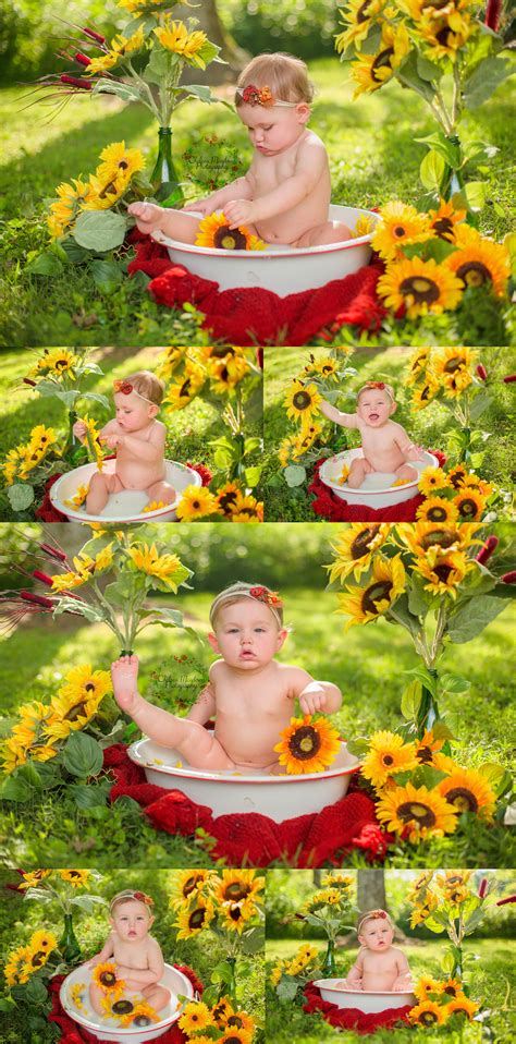 If you are a bit hesitant about surrounding your baby in cow's milk, i totally understand. Baby S Sunflower Milk Bath — Chelsea Meadows Photography ...