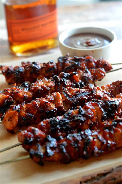 1 55+ easy dinner recipes for busy weeknights. Bacon Bourbon BBQ Chicken Kebabs - Host The Toast