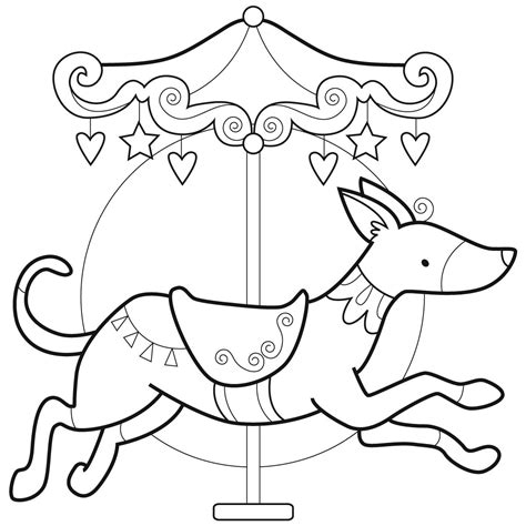 Horse and dog coloring pages. Dog carousel animal | Horse coloring, Pattern coloring pages, Animal embroidery designs