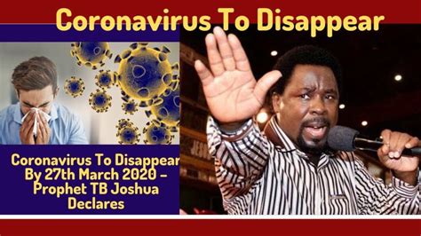 The cause of death was not immediately disclosed to the gazette, but family sources said his. TB Joshua Prays Against Covid-19, Declares "REAL ...