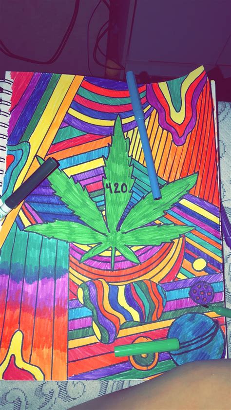 On this page you will find 4 pictures of weed drawing. Triply Art ️ (With images) | Hippie drawing, Trippy drawings