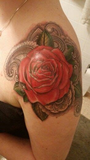 This was shot by matthew jay photography. Red rose shoulder. Steadfast Tattoo Parlour, Erie PA ...