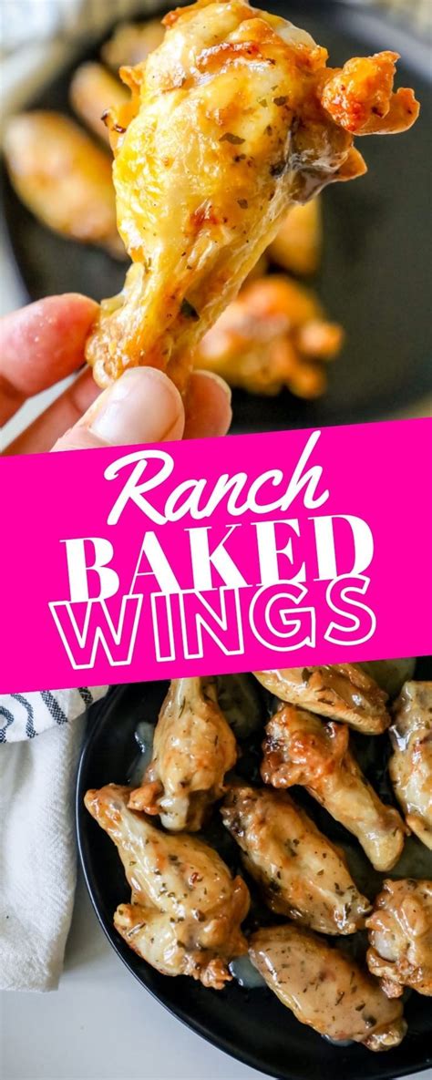 Put both of the baking sheets into the preheated oven and cook the wings until they're cooked throughout. Baked Ranch Chicken Wings Recipe | Wing recipes, Chicken ...