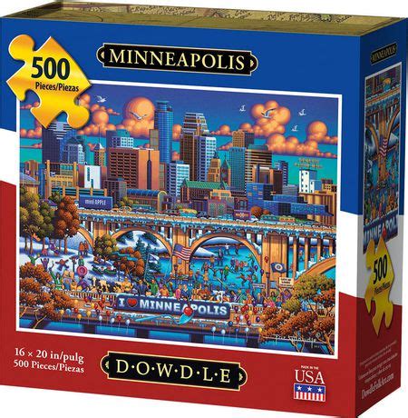 The box is then sealed by a flap that has velcro tabs to keep it securely closed. Dowdle Jigsaw Puzzle - Minneapolis - 500 Piece | Walmart ...