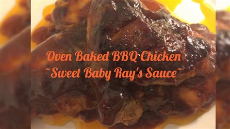 In a bowl, combine the bbq sauce, vinegar, brown sugar, garlic powder and red pepper flakes. Oven Baked BBQ Chicken - Sweet Baby Ray's Sauce - YouTube