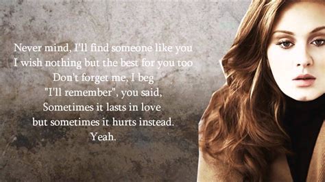 Adele adkins, daniel dodd wilson lyrics powered by www.musixmatch.com. Adele - Someone Like You (Lyrics&Download) - YouTube