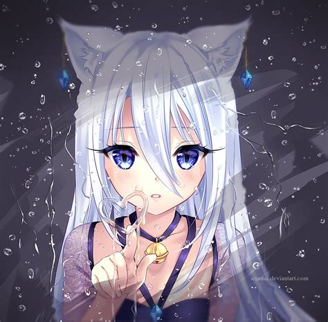 Great variety of anime hd wallpapers for lg flare: White haired nekomata female anime character digital ...