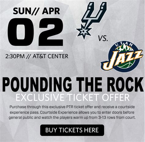 We did not find results for: PtR Night: Spurs vs. Jazz ticket deal - Pounding The Rock