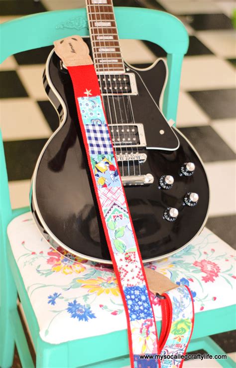 Guitar straps are important for performing live and with friends. DIY Vintage Flour Sack Guitar Strap - My So Called Crafty Life
