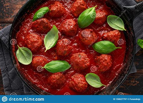 Maybe you would like to learn more about one of these? Homemade Meatballs In Iron Cast With Sweet And Hot Tomato ...