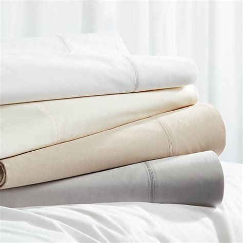 Monogramming is available at an additional charge. 400 Thread Count Percale Sheet Sets | Crate and Barrel