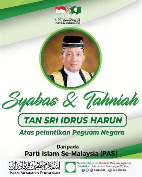 Attorney general tan sri idrus harun. PAS alu-alukan pelantikan AG yang baharu