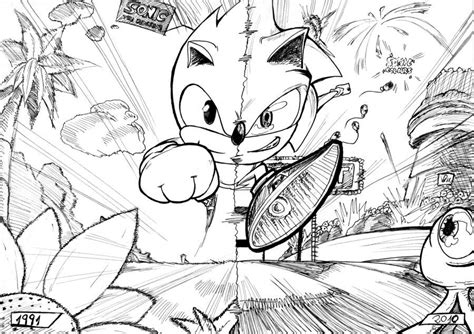 It was first introduced in his first game sonic the hedgehog 1991. Sonic Generations Classic And Modern Sonic - Coloring Home
