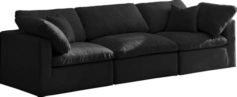 Shades of brown leather sofa in the living room add a lot to the traditional. Plush BLACK Velvet Cloud Modular Down Filled Overstuffed ...