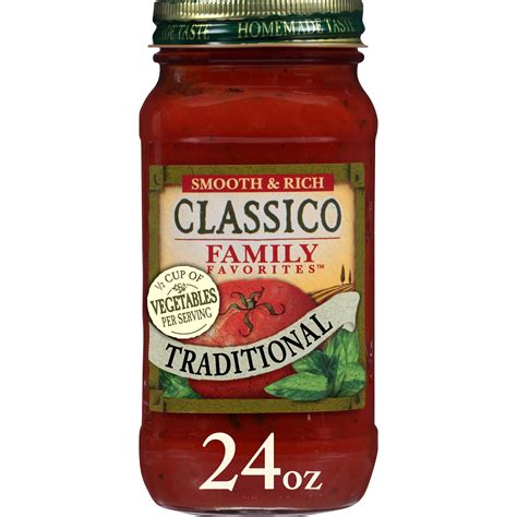 Classico Family Favorites Traditional Smooth & Rich Pasta Sauce, 24 oz ...