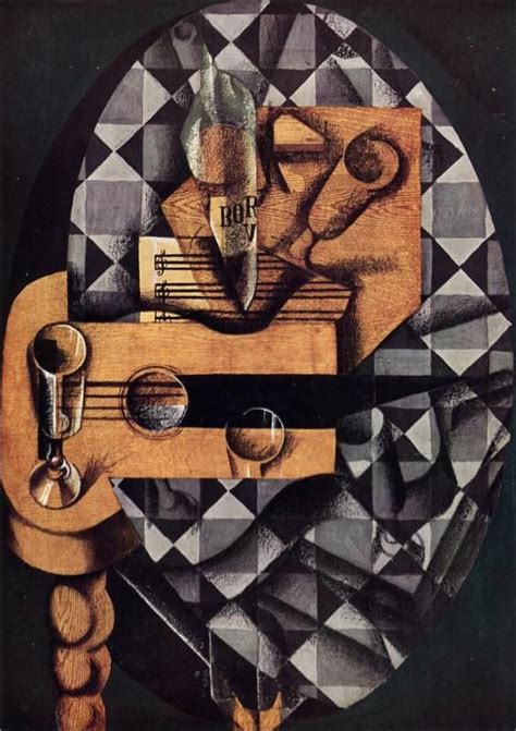Dieser vertrat die auffassung, dass sich die sichtbare wirklichkeit. Juan Gris - Gitarre, Flasche und Glass (1914) | Kubismus ...