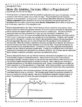 Idk what to do on this assignment. Limiting Factors Worksheet Answers - worksheet