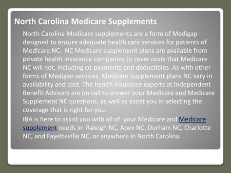 Medicare supplement insurance (medigap) policies. PPT - Medicare Supplement Charlotte, Durham, Apex, Raleigh NC PowerPoint Presentation - ID:7672515