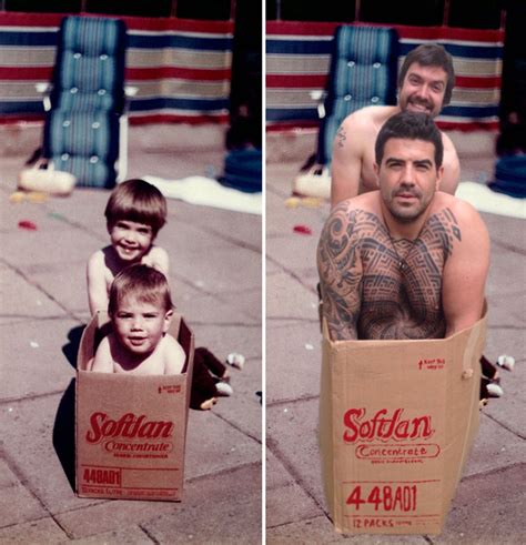 How do you get on with your parents? Brothers Recreate Their Childhood Photos As A Sweet ...