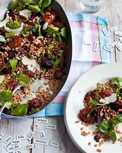 110 g lean lamb steak, cut into strips 5 baby beetroots, trimmed, peeled, cut into thin wedges 230 g sweet potato, peeled. Chorizo, beetroot and couscous salad recipe | delicious ...