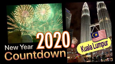 Particles and bokeh background are footages. New Year Countdown 2020 @ KLCC, Malaysia [2020年 カウントダウン ...