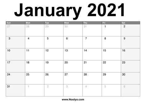 Maybe you would like to learn more about one of these? Printable A4 Monthly Calendar 2021 | Free 2021 Printable ...