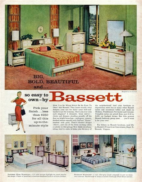 Well you're in luck, because here they come. Vintage ad for Bassett Furniture Industries' bedroom line ...