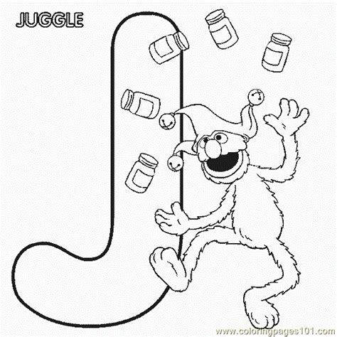 One of the nicest characters is the big bird. Abc Letter J Juggle Sesame Street Grover Coloring Pages 7 ...