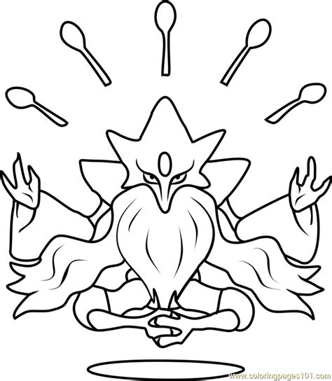 If the 'download' 'print' buttons don't work, reload this page by f5 or command+r. Mega Alakazam Pokemon Coloring Page - Free Pokémon ...