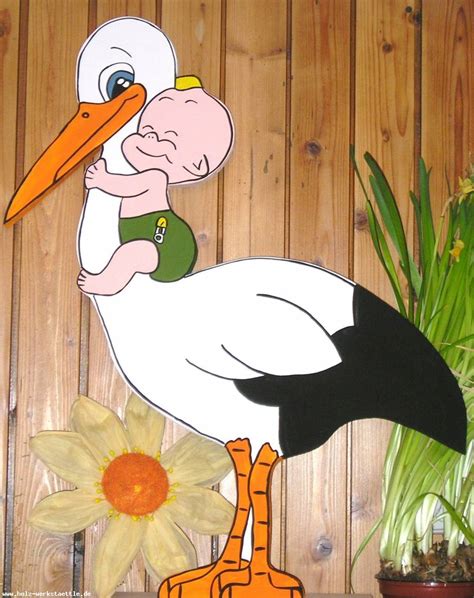 Grafiken storch mit baby bilder. Storch Schablone Zum Ausdrucken Mit Holz : Storch mit baby ...