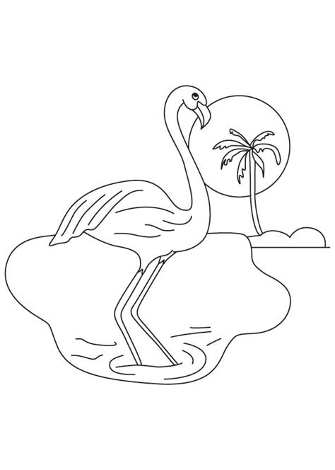 Printable coloring page of a flamingo standing on one leg between two topiaries in high resolution pdf format. Purple Wing Flamingo Coloring Page | Download Free Purple Wing ... - Coloring Home