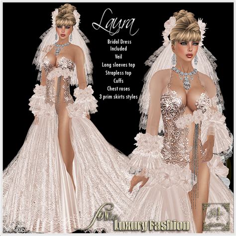 The look is so hip and stylish. Second Life Marketplace - Son!a Laura Bridal wedding Dress ...