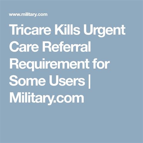 Lyster army health clinic doesn't offer urgent or emergency care services. Tricare Kills Urgent Care Referral Requirement for Some ...