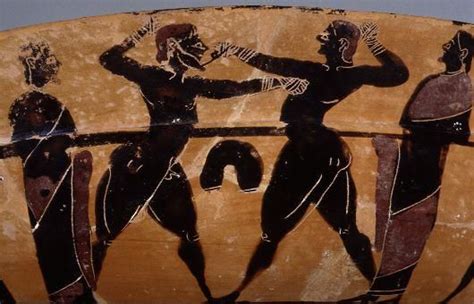 The olympics were also held in greece. Boxing at the Ancient Olympic Games. Circa around 550 BCE