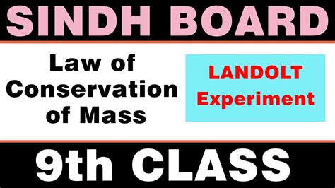Chemistry notes class ix ninth in pdf. Law of conservation of mass & Landolt Experiment | 9th class | Chemistry | Sindh board Karachi ...