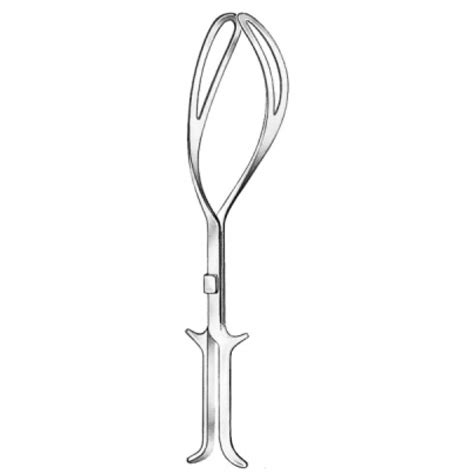In mid forceps delivery, a separate piece is attached to the forceps to direct the traction in the direction of pelvic axis i.e. Kielland Forceps / Kielland Midwifery Forceps 16 75 420mm ...