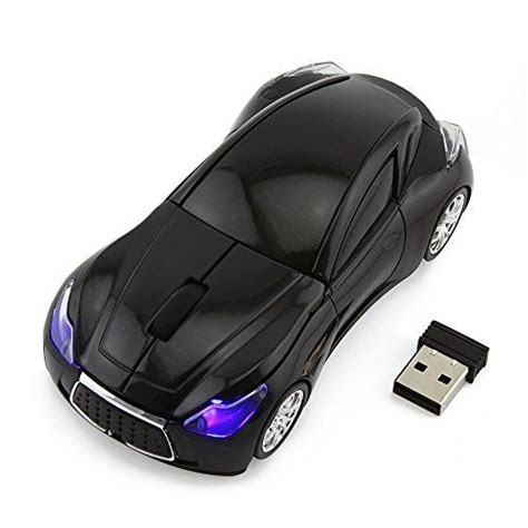 Comes in the authentic shape of a miniature sports car! CHUYI Wireless Sport Car Shaped Mouse 1600DPI 3 Button Op ...