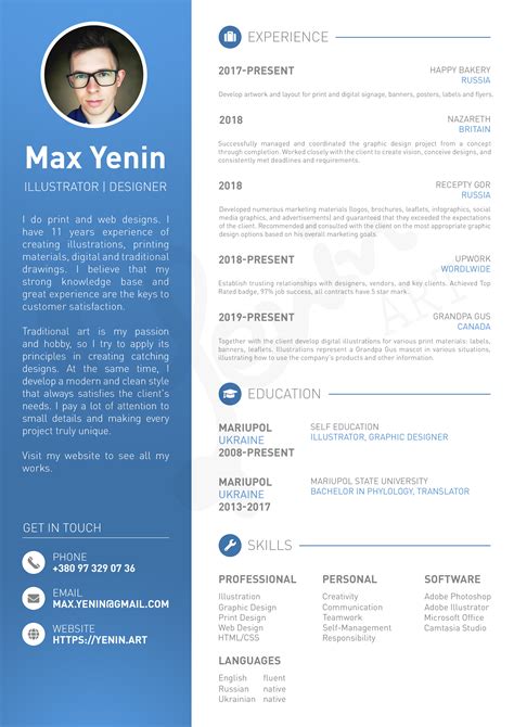 Your modern professional cv ready in 10 minutes‎. Curriculum vitae — Max Yenin