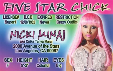 Much like her mentor lil wayne, minaj has a bat phone that rings off the hook when rappers and singers need to add some verve to their own material. Wholesale Novelty Fake IDs - Nicki Minaj