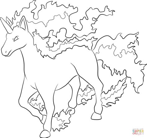 Vulpix coloring page from generation i pokemon category. ギャロップ ぬりえ