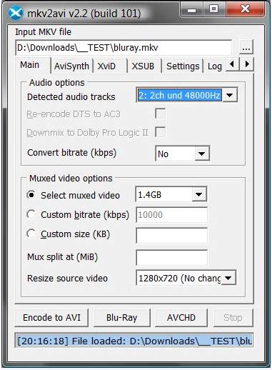 Anda dapat melakukan beberapa hal dengan aplikasi mkvtoolnix. Download MKV2AVI 2.3 Build 104