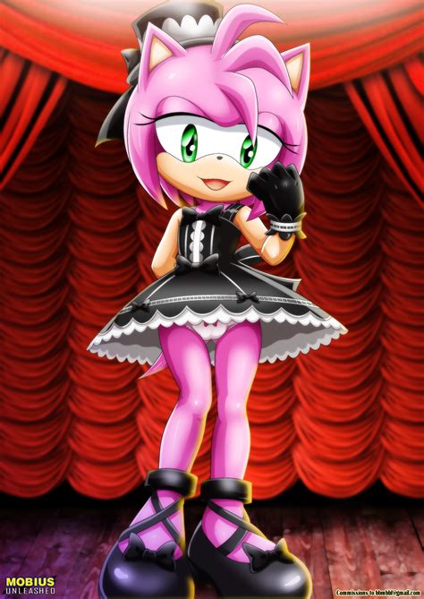 Amy rose is a female hedgehog from sonic the hedgehog. Xbooru - 1girl amy rose animal ears cute dress furry ...