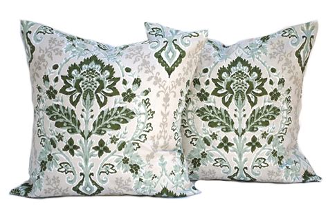 Two Floral pillow covers, Home decor, decorative pillow, throw pillow, Green pillow, Sage Pillow ...