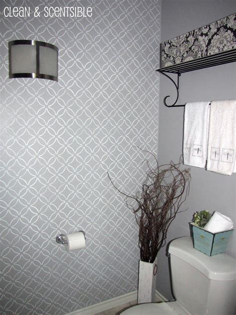 Wall stencils make decorating a bathroom easy and affordable. Pin by Stacy Setser on Bathroom | Wall stencil bathroom ...