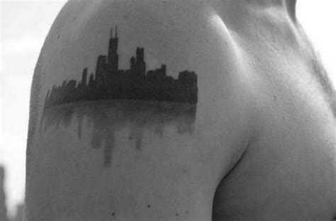 Simple modern minimalistic style vector. 20 Chicago Skyline Tattoo Designs For Men - Urban Center Ink